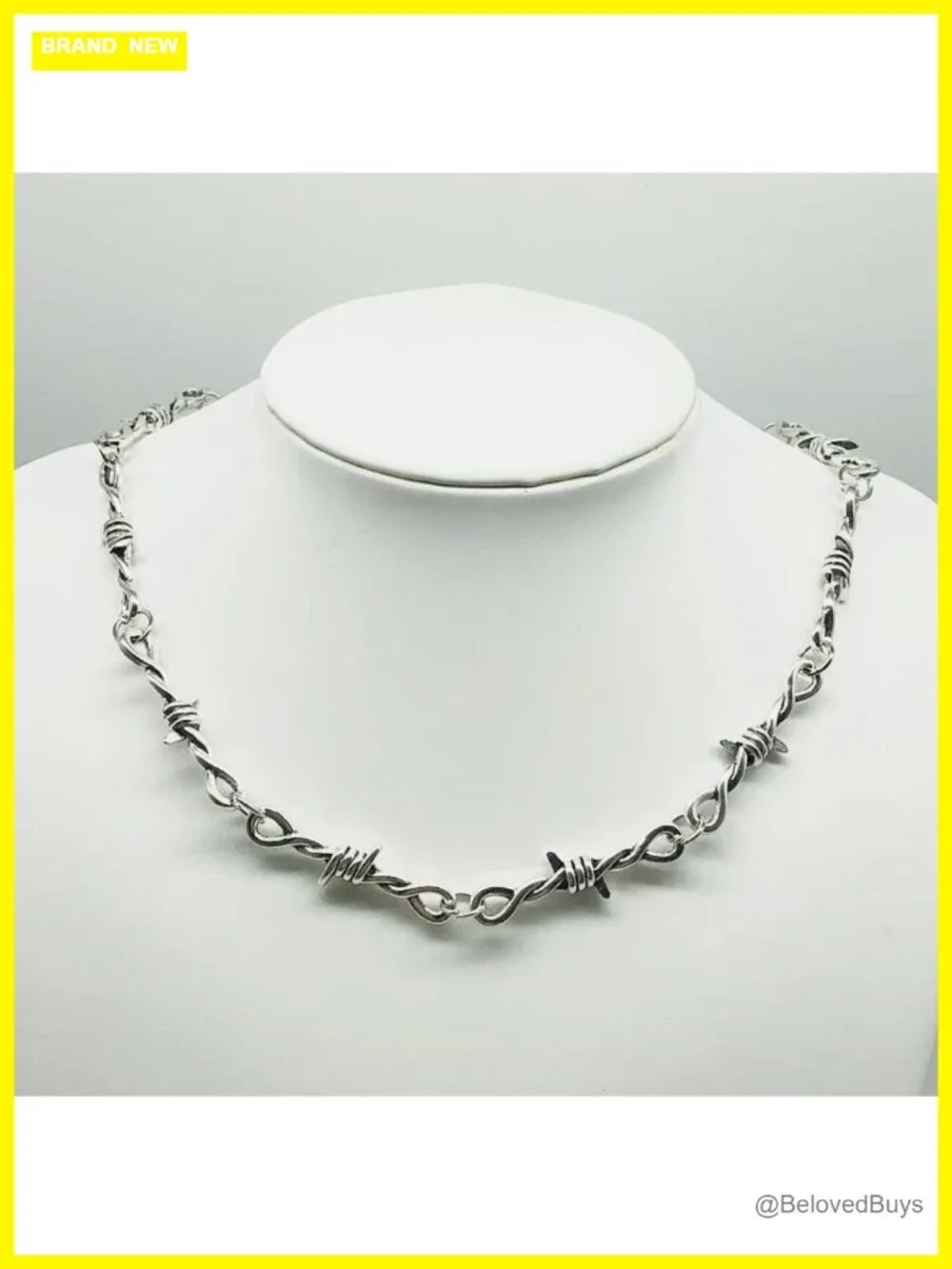 Punk Barbed Wire Necklace Gothic Thorns Chain Choker Metal Grunge Rock Jewelry